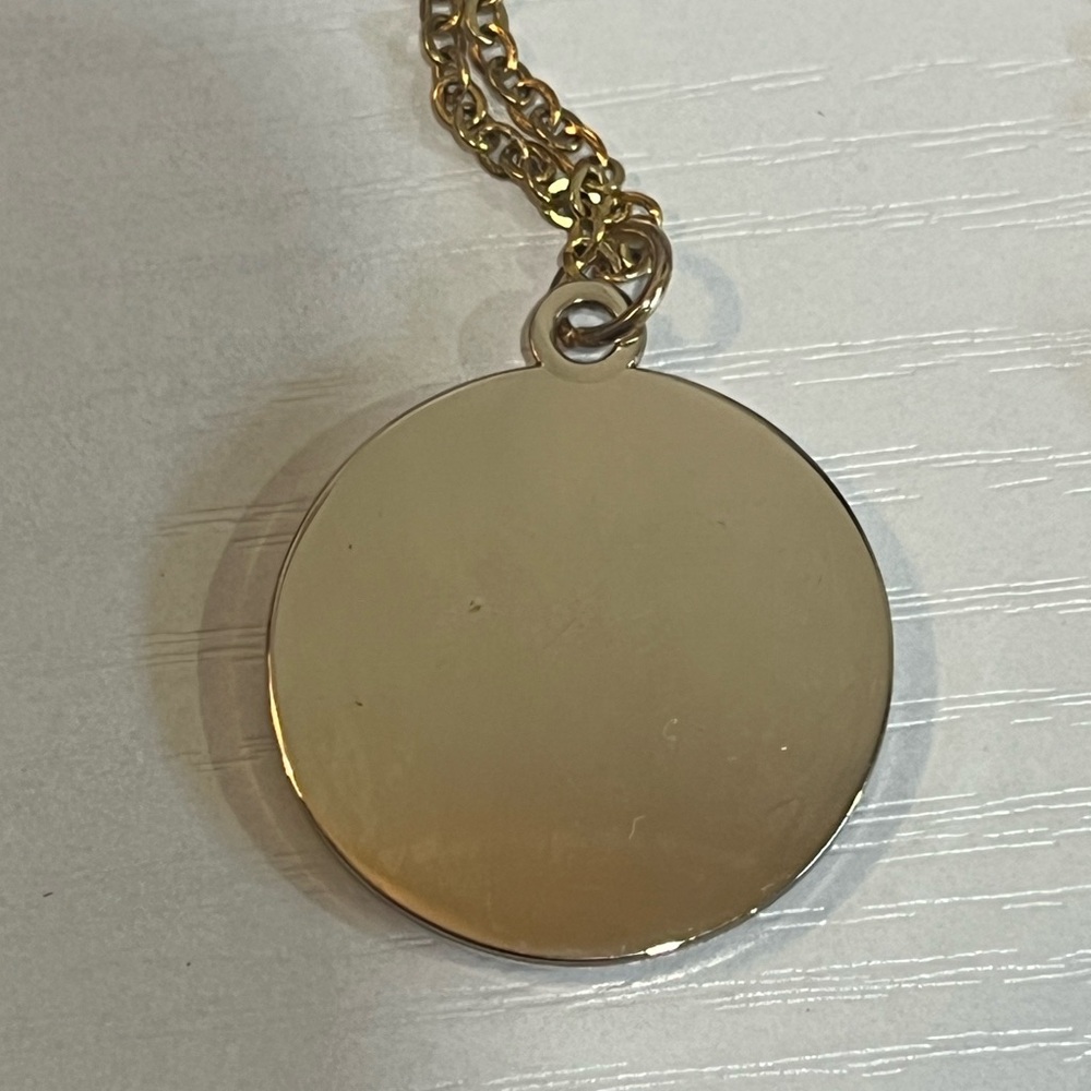 Gold and Pink Pendant Necklace - Picture 5 of 7